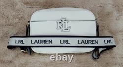 Lauren Ralph Lauren White/Cream Leather Crossbody Shoulder Bag Women's New