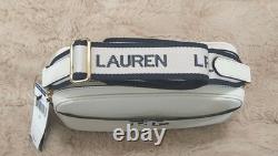 Lauren Ralph Lauren White/Cream Leather Crossbody Shoulder Bag Women's New