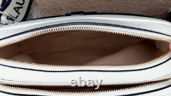 Lauren Ralph Lauren White/Cream Leather Crossbody Shoulder Bag Women's New