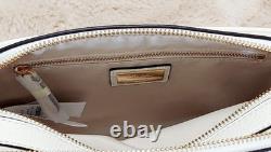 Lauren Ralph Lauren White/Cream Leather Crossbody Shoulder Bag Women's New