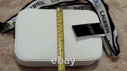 Lauren Ralph Lauren White/Cream Leather Crossbody Shoulder Bag Women's New