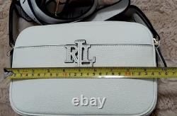 Lauren Ralph Lauren White/Cream Leather Crossbody Shoulder Bag Women's New