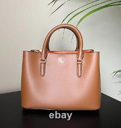 Lauren Ralph Lauren Women Lauren Tan Small Marcy Leather Satchel NWT