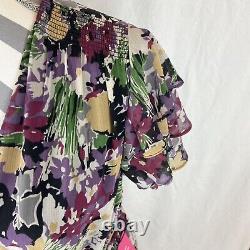 Lauren Ralph Lauren Women's Belted Floral Crinkle Georgette Dress Size 10 New