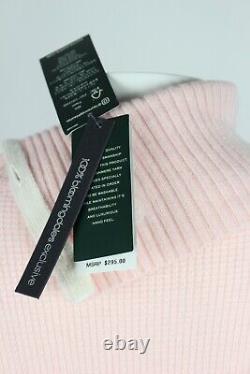 Lauren Ralph Lauren Women's Cashmere Sweater Buttoned Turtleneck Pink Cream $295