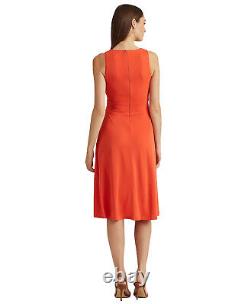 Lauren Ralph Lauren Women's Orange Sleeveless Jersey Dress 2 Orange