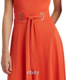 Lauren Ralph Lauren Women's Orange Sleeveless Jersey Dress 2 Orange