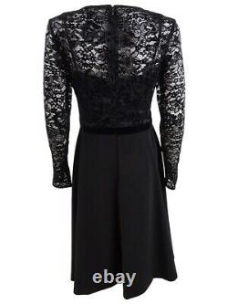 Lauren Ralph Lauren Women's Petite Lace-Bodice Dress (12P, Black)