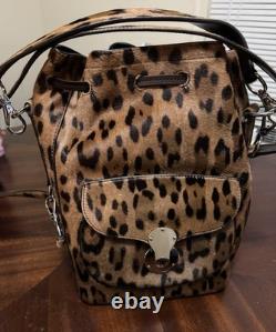 Lauren Ralph Lauren Womens Shoulder Tote Bag Leopard Print NEW