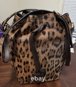 Lauren Ralph Lauren Womens Shoulder Tote Bag Leopard Print NEW