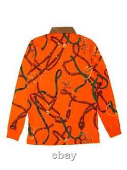 Limited Polo Ralph Lauren Equestrian Men's Bridle Print Rugby Orange L Large