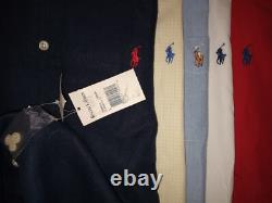 Lot 5 Ralph Lauren Polo Mens Short Sleeve Button Front Shirt L 2 NWOT & 1NWT