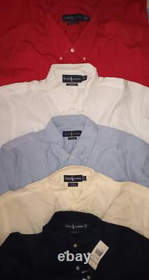 Lot 5 Ralph Lauren Polo Mens Short Sleeve Button Front Shirt L 2 NWOT & 1NWT