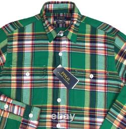 Men's Polo Ralph Lauren Classic Flannel Shirt Medium M Multicolor Plaid NEW L/S