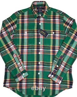 Men's Polo Ralph Lauren Classic Flannel Shirt Medium M Multicolor Plaid NEW L/S