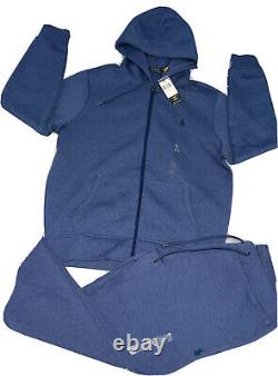 Men's Polo Ralph Lauren Double Knit Tracksuit Sweatsuit Blue Heather LARGE