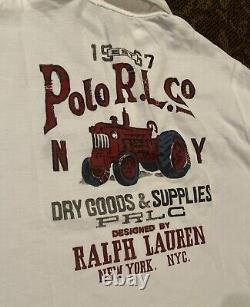 Men's Polo Ralph Lauren USA Tractor Cotton Polo Shirt Size Medium New With Tags