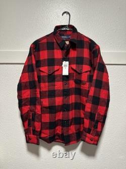 Men's Red Ralph Lauren Polo Checkered Fleece Overshirt Size M New