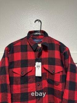 Men's Red Ralph Lauren Polo Checkered Fleece Overshirt Size M New