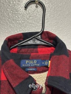 Men's Red Ralph Lauren Polo Checkered Fleece Overshirt Size M New