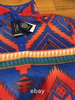 Mens Polo Ralph Lauren Aztec Southwestern Multicolor Fleece Pullover Large NWT