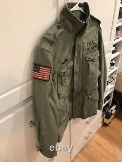 Mens Ralph Lauren Polo USA American Military Field Jacket Olive Green Medium