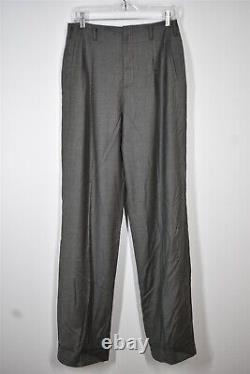 NEW $1098 Ralph Lauren Collection Womens 10 Gray Wool Straight Leg Workwear Pant