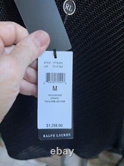NEW $1298 RALPH LAUREN BLACK LABEL women's knit tank cmi top leather straps sz M