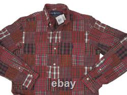 NEW $145 Vintage Polo Ralph Lauren Shirt! Large Red Plaids Patchwork ROOMY FIT
