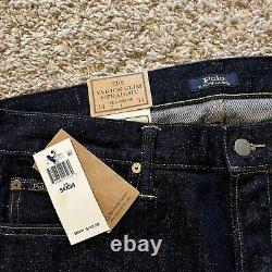 NEW $168 Polo Ralph Lauren Varick Slim Straight Stretch Selvedge Jeans 34x34