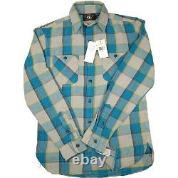 NEW $199 RRL Ralph Lauren Cody Work Shirt Plaid Twill Flannel Button Up Men's XS