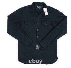 NEW $225 Polo Ralph Lauren Vintage Byrd Shirt! Small Navy Wool Cashmere Angora
