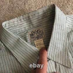 NEW $225 RRL Ralph Lauren Supply Co Sanforized Striped Button Up Shirt 15 1/2