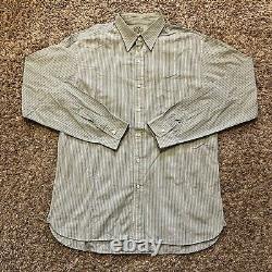 NEW $225 RRL Ralph Lauren Supply Co Sanforized Striped Button Up Shirt 15 1/2 M