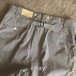 NEW $490 RRL Ralph Lauren Striped Back Cinch Made In Italy Pants 32