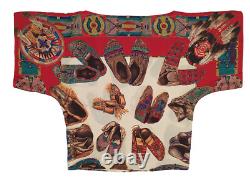 NEW $498 Ralph Lauren Silk Shirt (Blouse)! Southwestern Indian Print Wide Neck