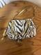 New Lauren Ralph Lauren Asher Canvas Satchel Large Zebra Stripe Pattern