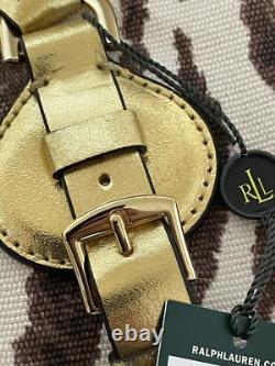 NEW Lauren Ralph Lauren Asher Canvas Satchel Large Zebra Stripe Pattern