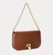 New Lauren Ralph Lauren Leather Medium Tanner Shoulder Brown Retail $325 Tan Gol