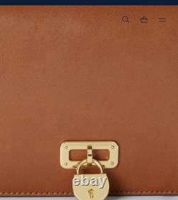 NEW Lauren Ralph Lauren Leather Medium Tanner Shoulder Brown Retail $325 Tan Gol