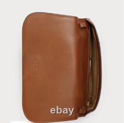 NEW Lauren Ralph Lauren Leather Medium Tanner Shoulder Brown Retail $325 Tan Gol