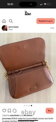 NEW Lauren Ralph Lauren Leather Medium Tanner Shoulder Brown Retail $325 Tan Gol