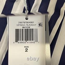NEW NWT Ralph Lauren Purple Label Womens Button Down Striped Shirt Size 2