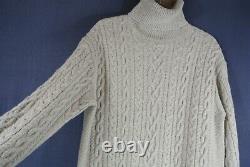NEW POLO RALPH LAUREN Roll-neck Cable-knit Dress In Neutrals Size S #S5841