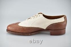 NEW POLO RALPH LAUREN x CROCKETT & JONES 10.5B SPECTATOR WHITE SUEDE SHOES