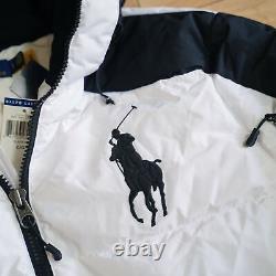 NEW Polo Ralph Lauren Big Pony Men's Hooded Down Puffer Jacket Coat White Black