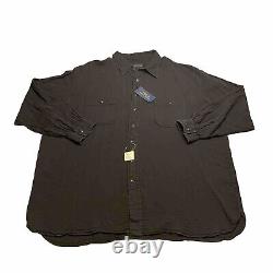 NEW Polo Ralph Lauren Black Shirt Mens 3XB BIG Gauze Cotton Button Up L/S $165