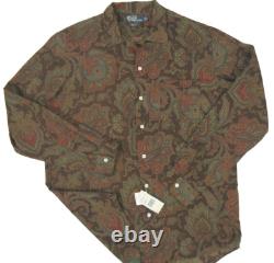 NEW! Polo Ralph Lauren Bonnard Luxurious Wool Paisley Shirt! Cut Large & Roomy