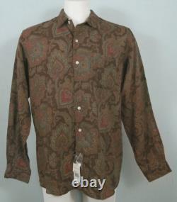 NEW! Polo Ralph Lauren Bonnard Luxurious Wool Paisley Shirt! Cut Large & Roomy