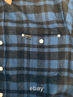 NEW Polo Ralph Lauren Classic Fit Wool Work Shirt Overshirt Blue/Black XXL $348